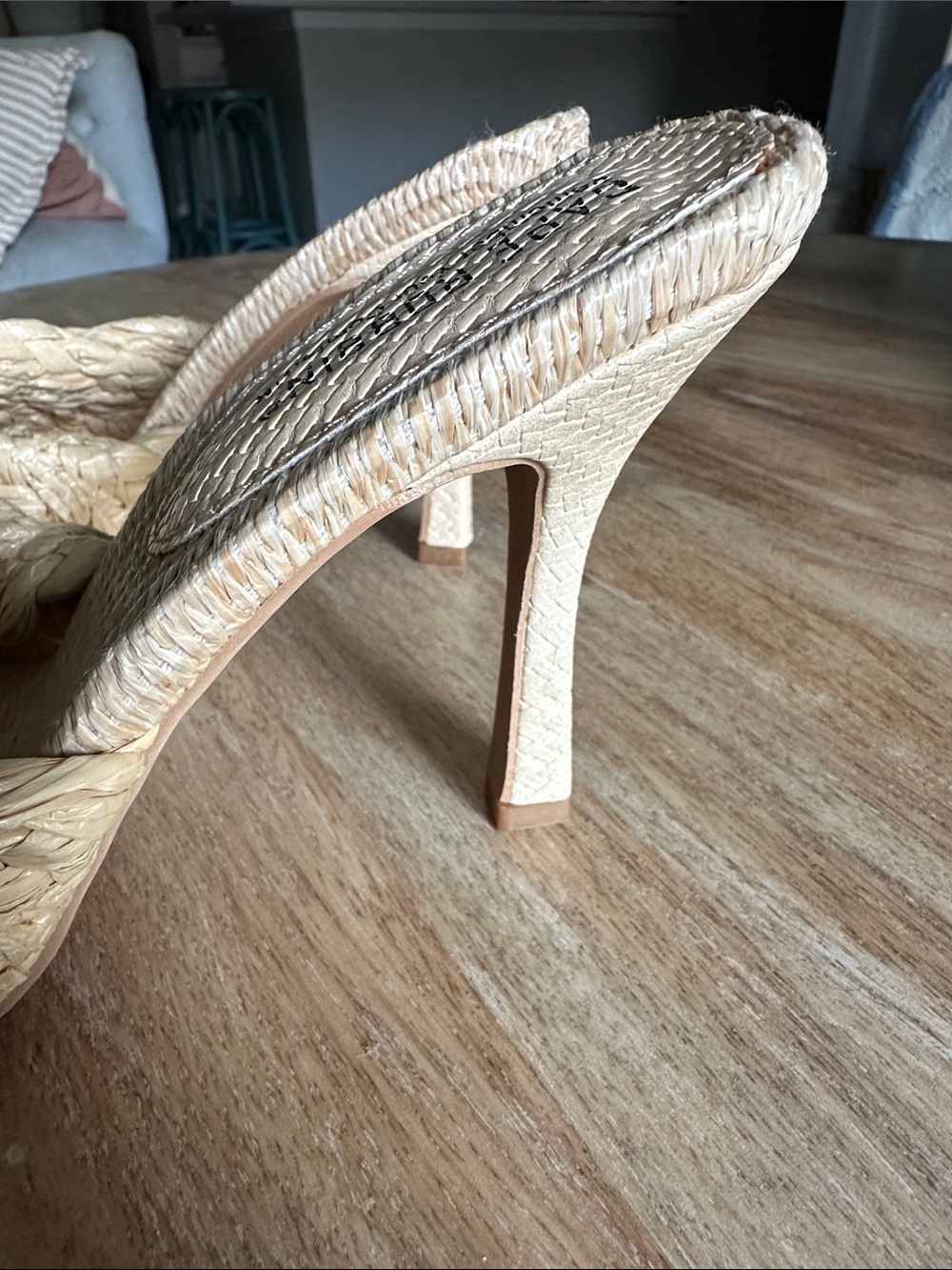 Cape Robbin Natural Braided Raffia Slide Mule - Picture 6 of 8